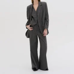 New Tito Pinstripe Double-Breasted Blazer Women Coats & Jackets