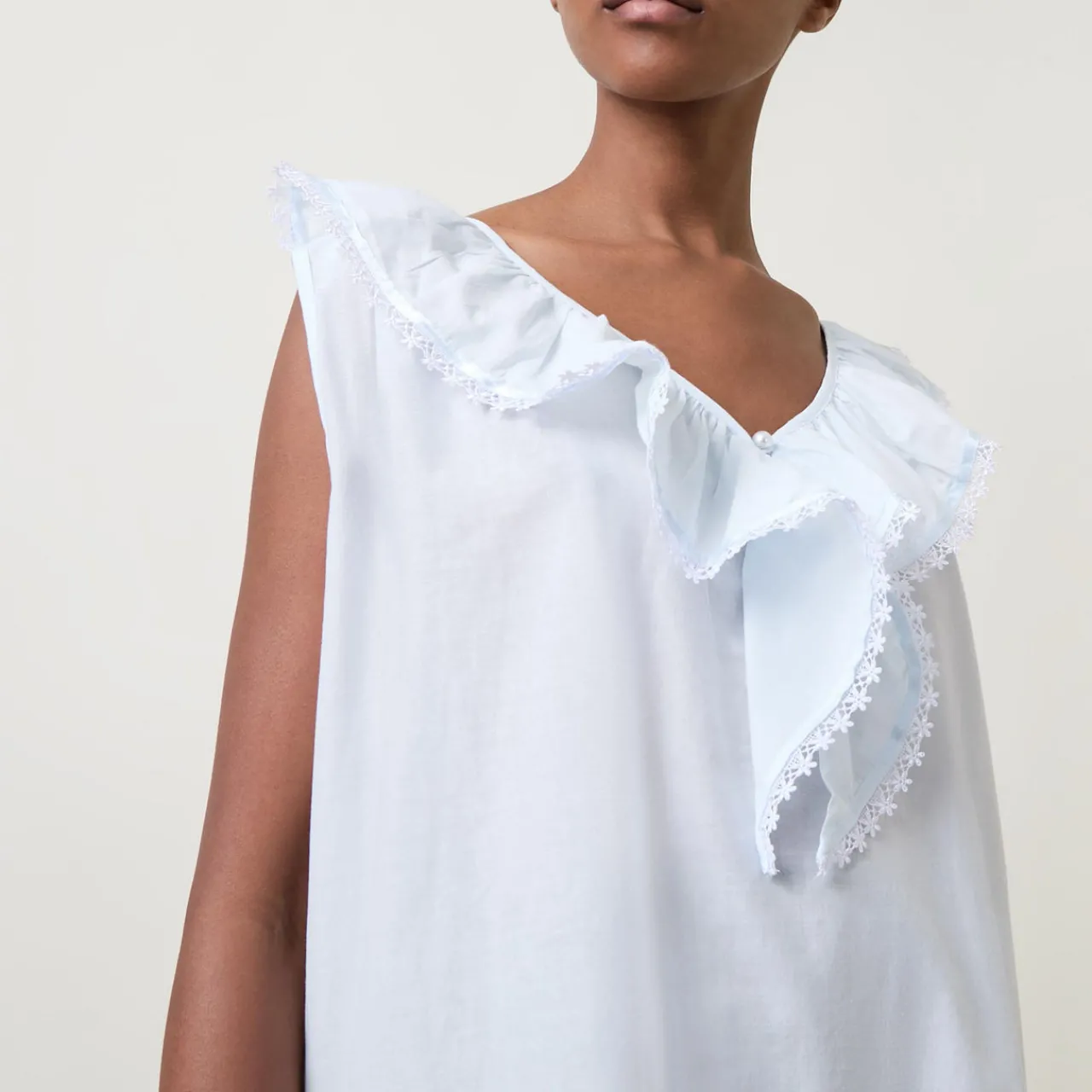 Best Tomy Ruffle Embellished Night Dress Women Sleepwear