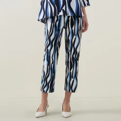 Sale Tonal Abstract Print Cropped Trousers Women Trousers & Shorts