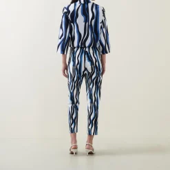Sale Tonal Abstract Print Cropped Trousers Women Trousers & Shorts
