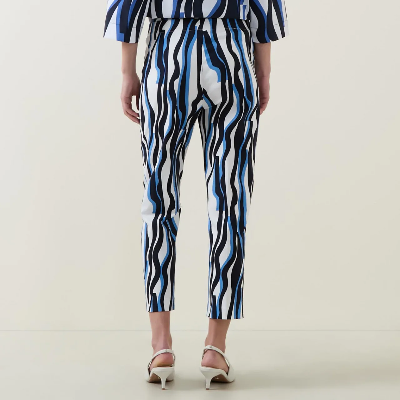 Sale Tonal Abstract Print Cropped Trousers Women Trousers & Shorts