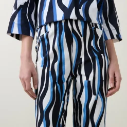Sale Tonal Abstract Print Cropped Trousers Women Trousers & Shorts