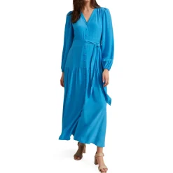 Tori Blouson-Sleeve Flared Dress Women Dresses