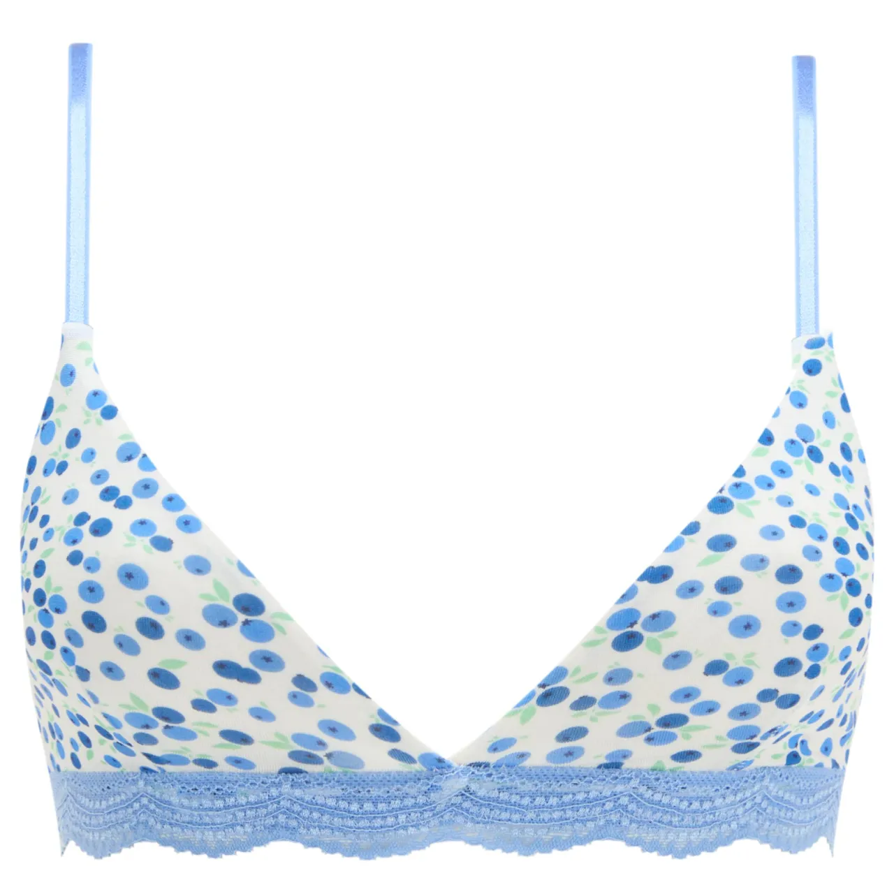 Discount Triangle Lace Blueberry Print Bralette Women Lingerie