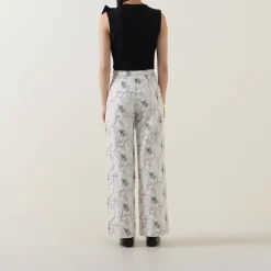 New Trisja Floral Embroidered Straight Leg Trousers Women Trousers & Shorts