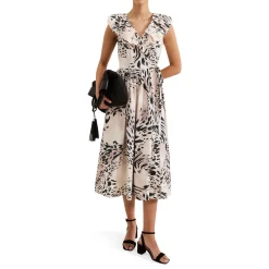 Discount Trix Leopard Wrap Dress Women Dresses