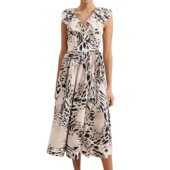 Discount Trix Leopard Wrap Dress Women Dresses