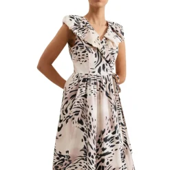 Discount Trix Leopard Wrap Dress Women Dresses
