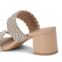 Clearance Twisted Jewelled Mules Women Heels