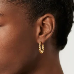 Hot Twisted Tidal Medium Hoop Earrings Women Earrings