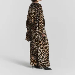 Hot Tyne Leopard Print Satin Skirt Women Skirts