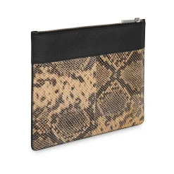 New Una Snake Panel Pouch Women Clutch Bags