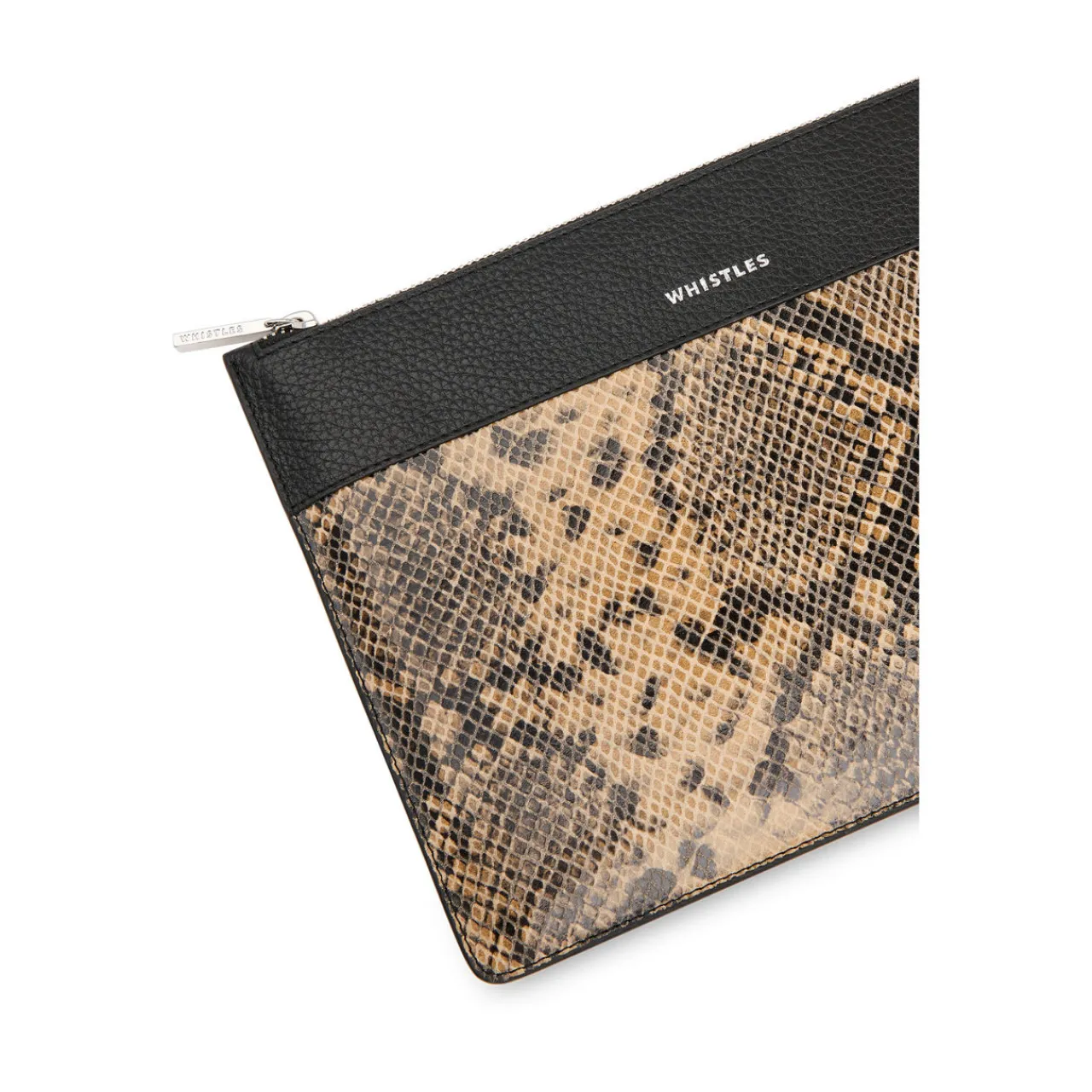 New Una Snake Panel Pouch Women Clutch Bags