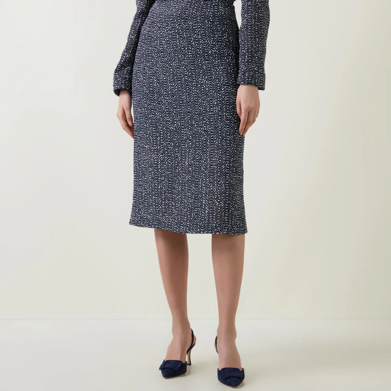 Outlet Vatilar Bouclé Knit Pencil Skirt Women Skirts