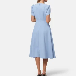 Sale Vera Puff Sleeve Flared Dress Women Dresses