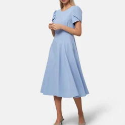 Sale Vera Puff Sleeve Flared Dress Women Dresses