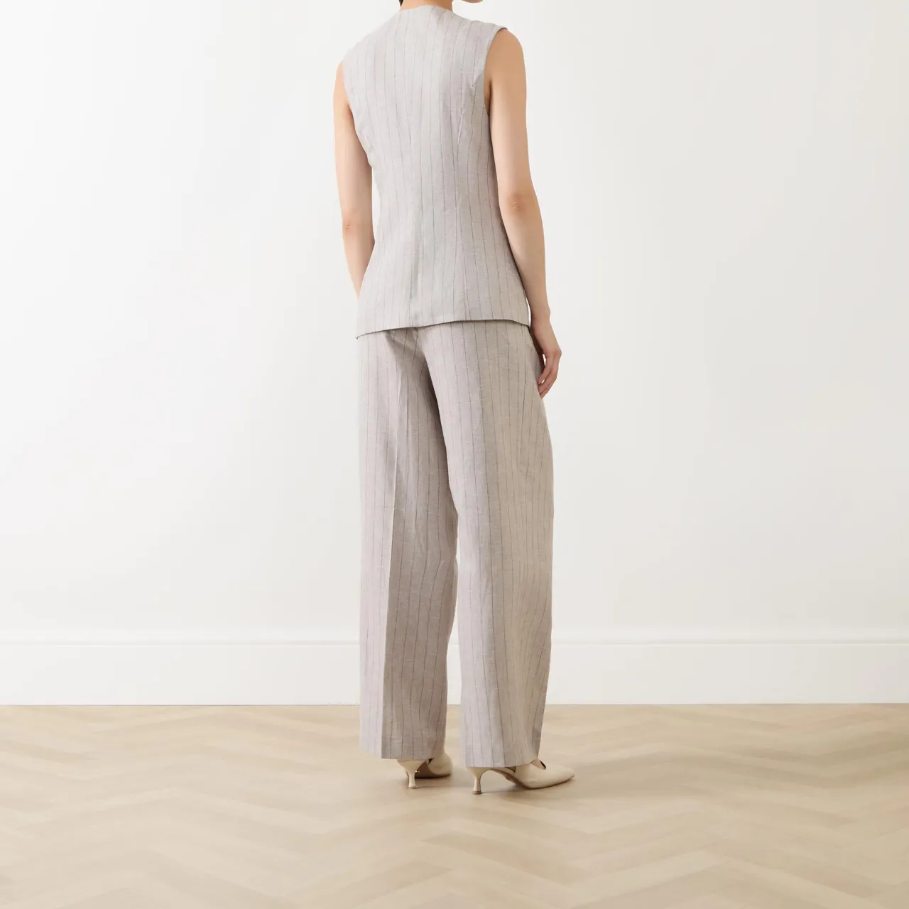 Outlet Vilka Pinstripe Wide Leg Trousers Women Coats & Jackets