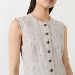 Outlet Vilka Pinstripe Wide Leg Trousers Women Coats & Jackets