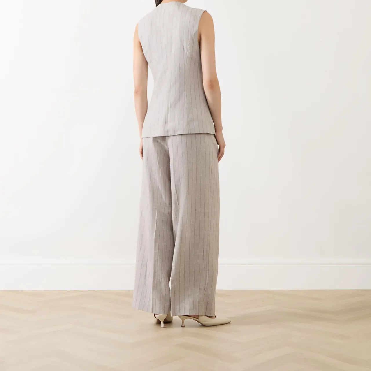Sale Vilka Pinstripe Wide Leg Trousers Women Trousers & Shorts