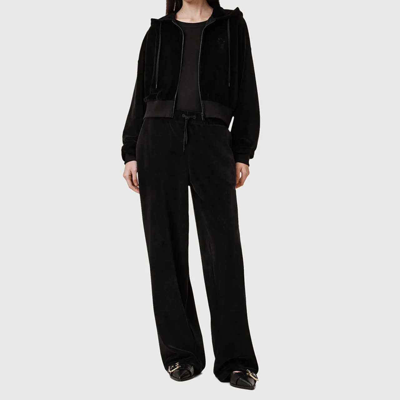 Sale Vinny Velvet Logo Hoodie Women Sweatshirts & Hoodies