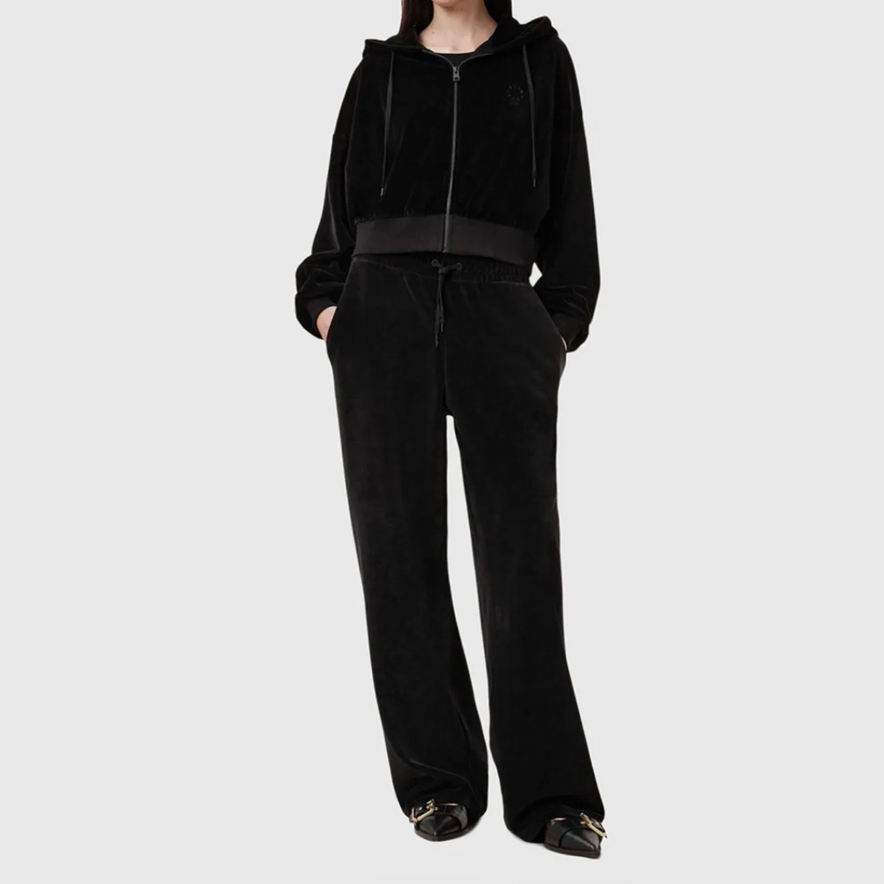 Sale Vinny Velvet Logo Hoodie Women Sweatshirts & Hoodies