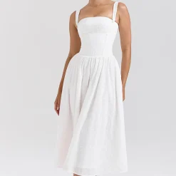 New Vivien Broderie Anglais Flared Sundress Women Dresses