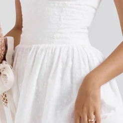 New Vivien Broderie Anglais Flared Sundress Women Dresses