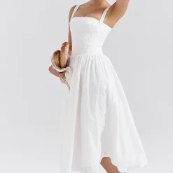 New Vivien Broderie Anglais Flared Sundress Women Dresses