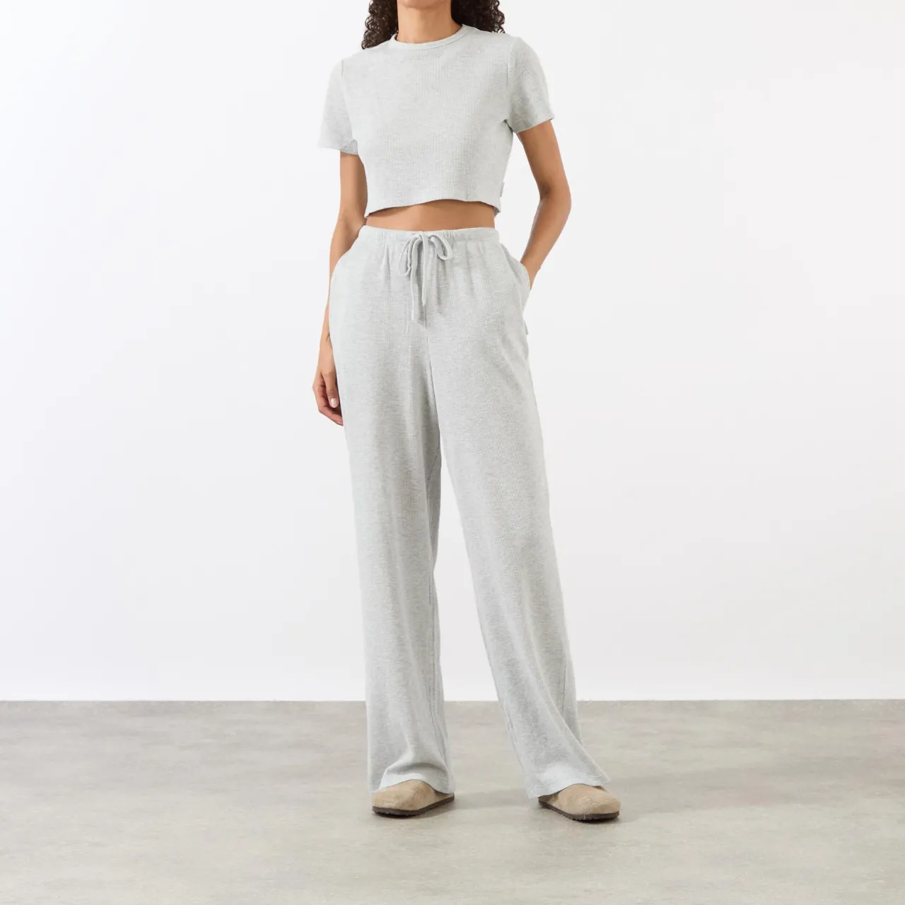 Sale Waffle Straight Leg Sweatpants Women Activewear