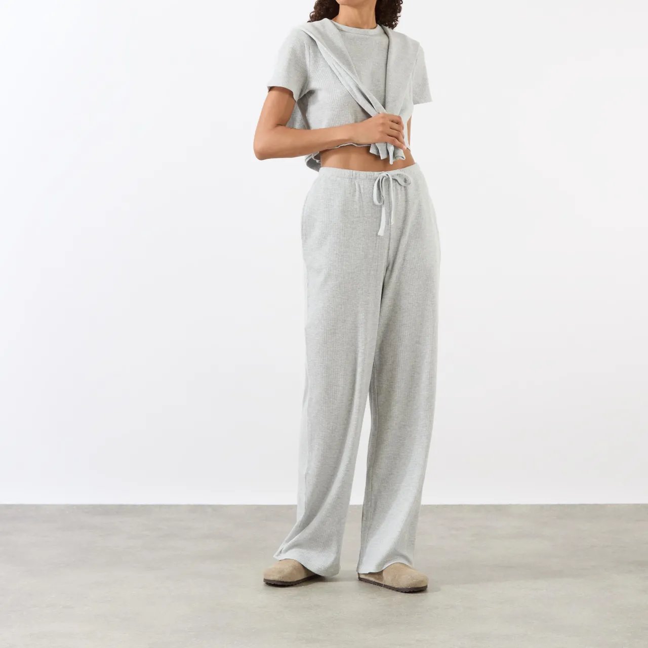Sale Waffle Straight Leg Sweatpants Women Activewear