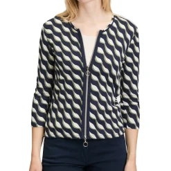 Discount Wave Graphic Cardigan Women Coats & Jackets