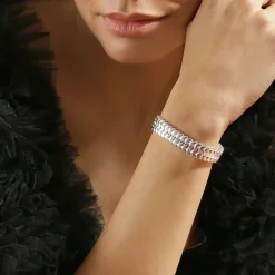 Clearance Weave Silver Plated Bracelet Women Bracelets
