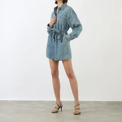 Weightless Denim Playsuit Women Jumpsuits