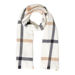 Sale White Neutral Stripe Extra Fine Merino Scarf Women Scarves