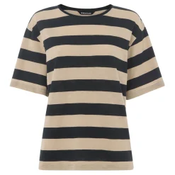 Sale Wide Stripe T-Shirt Women Tops