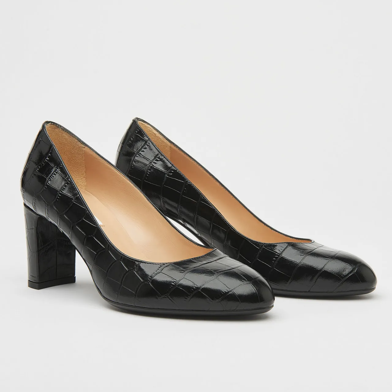 Winola Croc Effect Block Heels Women Heels