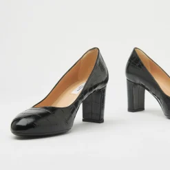Winola Croc Effect Block Heels Women Heels