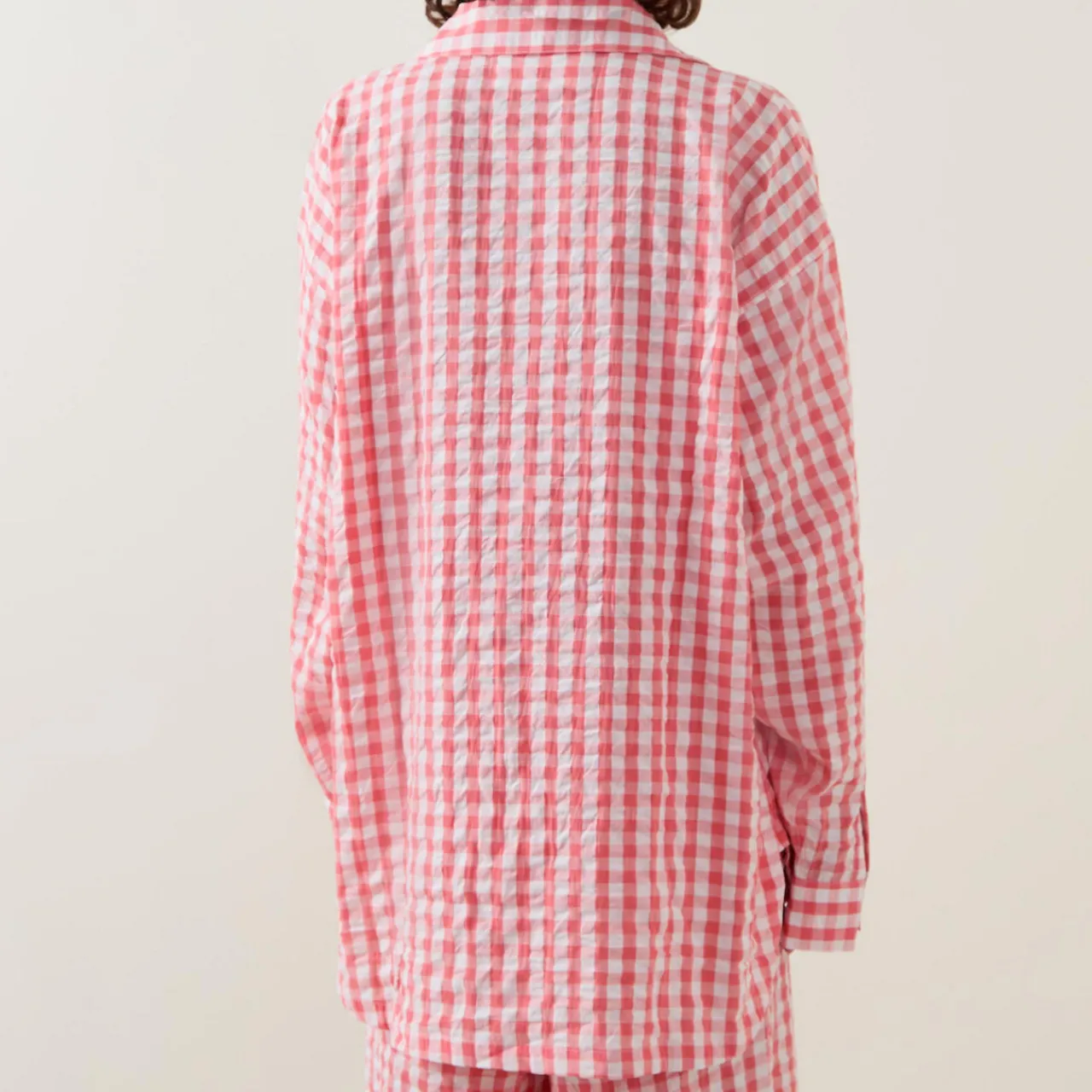 Hot Yew Gingham Pyjama Top Women Sleepwear
