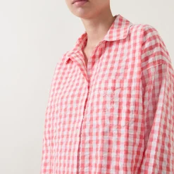 Hot Yew Gingham Pyjama Top Women Sleepwear