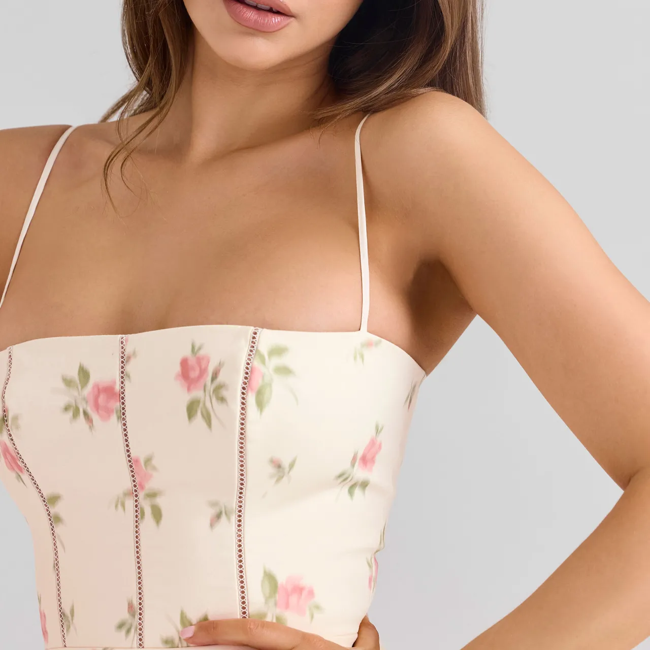 Ysabella Floral Mini Flared Sundress Women Dresses