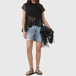 Hot Zala Asymmetric Crochet Top Women Tops