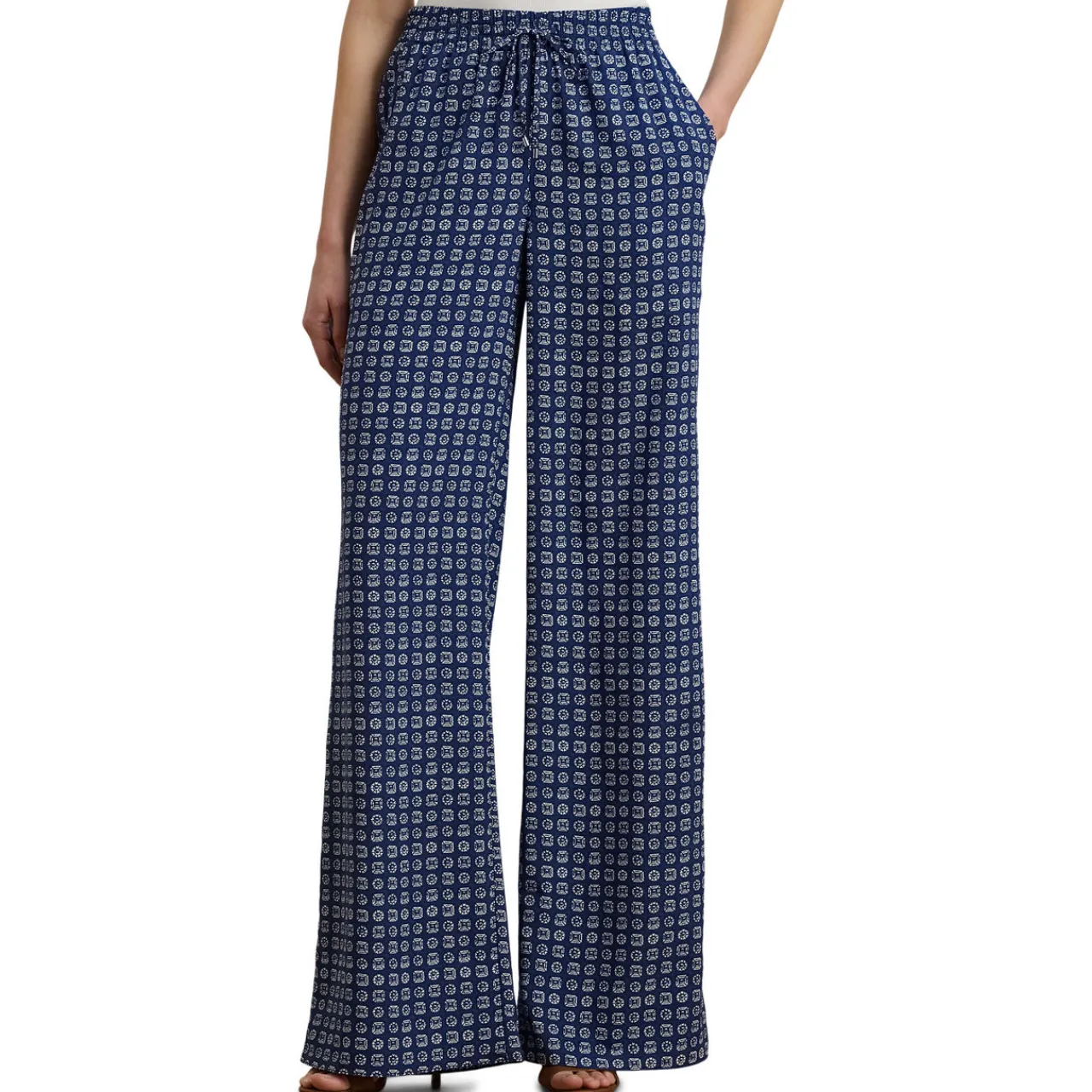 Ziakash Geo-Print Wide Leg Trousers Women Trousers & Shorts