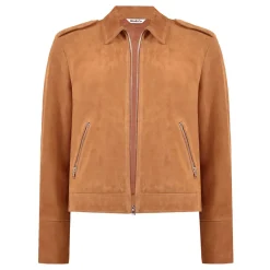 Online Zip-Through Suede Jacket Women Coats & Jackets